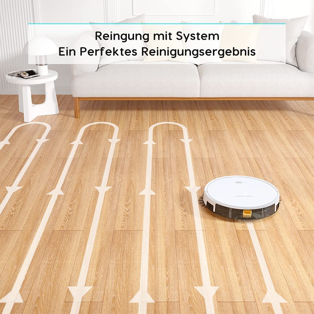 Tesvor X500 Pro Robot Vacuum Cleaner Gyroscope Navigation White