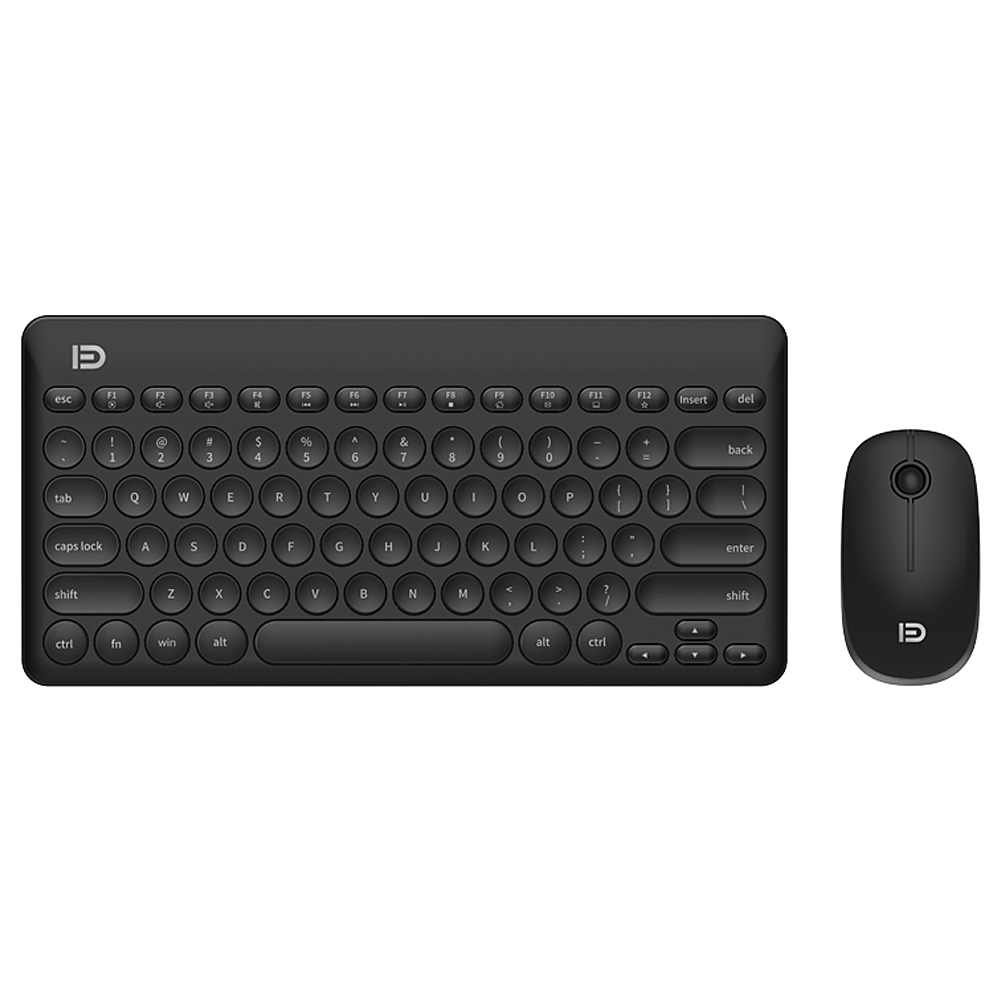 FD iK6620 2.4G Ergonomic Wireless Slim Keyboard Mouse Combos for Home Office - Black