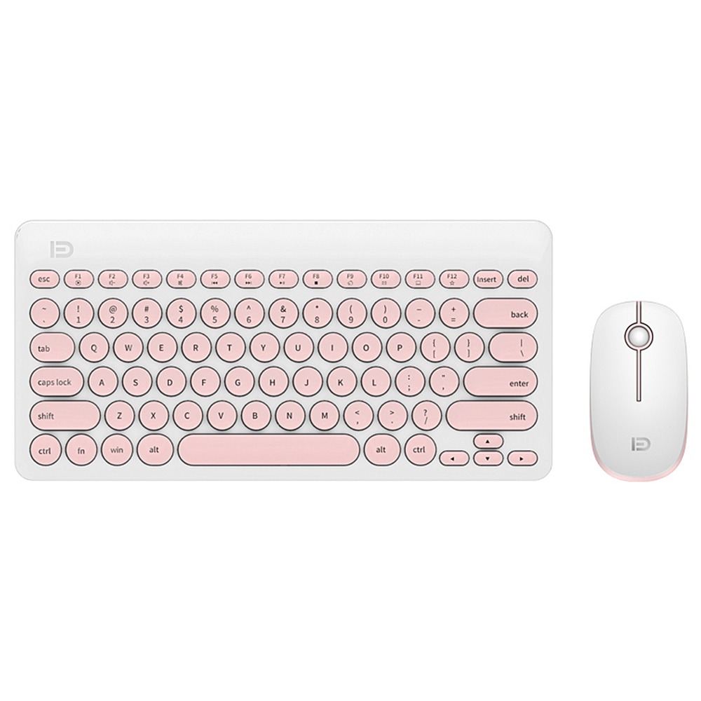 FD iK6620 2.4G Ergonomic Wireless Slim Keyboard Mouse Combos for Home Office - Pink