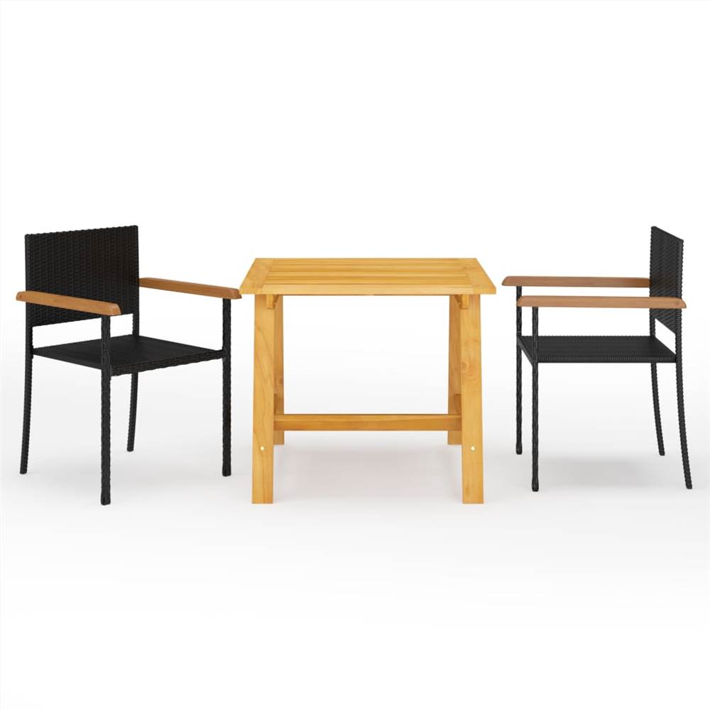 

3 Piece Garden Dining Set Black