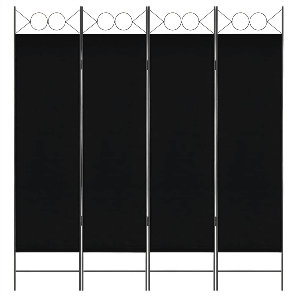 4Panel Room Divider Black 160x180 cm