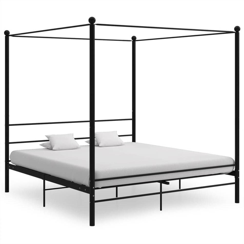 

Canopy Bed Frame Black Metal 200x200 cm