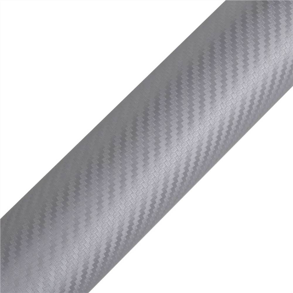 Carbon Fiber Vinyl Car Film 3D Silver 152 x 200 cm