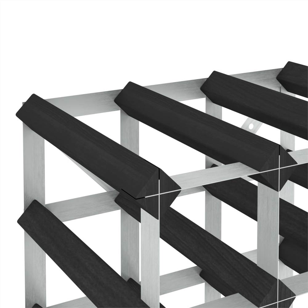 Wine Rack For 120 Bottles Black Solid Pine Wood 8 Wine Rack for 120 Bottles Black Solid Pine Wood