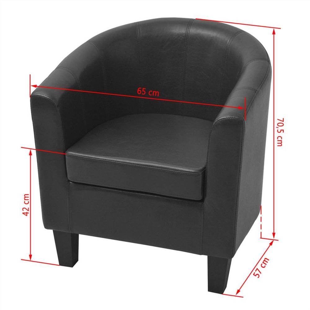 244109  Armchair Artificial Leather Black