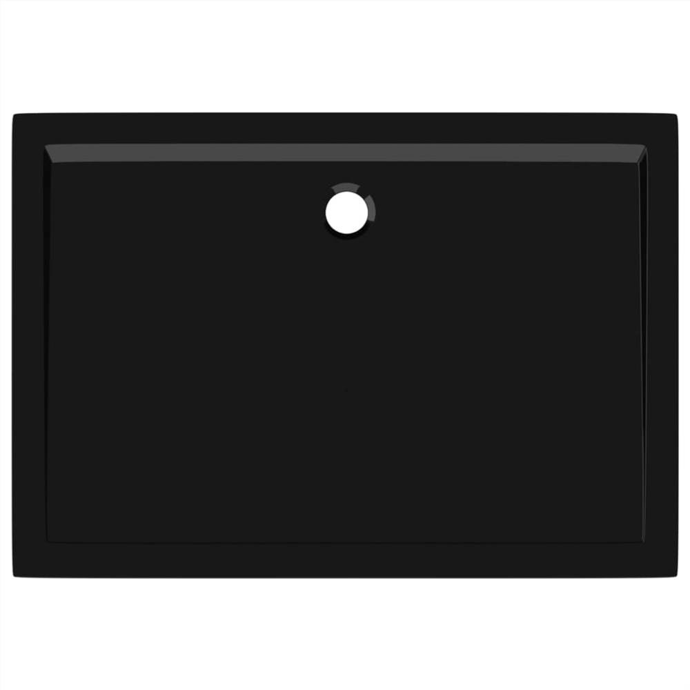 Rectangular ABS Shower Base Tray Black 80x110 cm