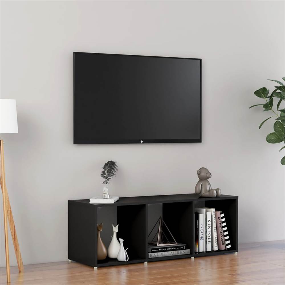 

TV Cabinet Black 107x35x37 cm Chipboard