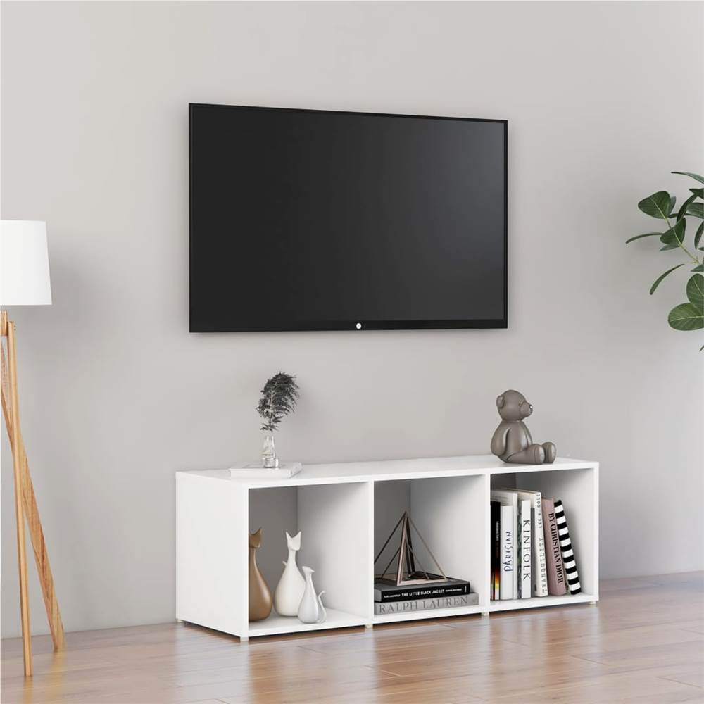 TV Cabinet White 107x35x37 cm Chipboard