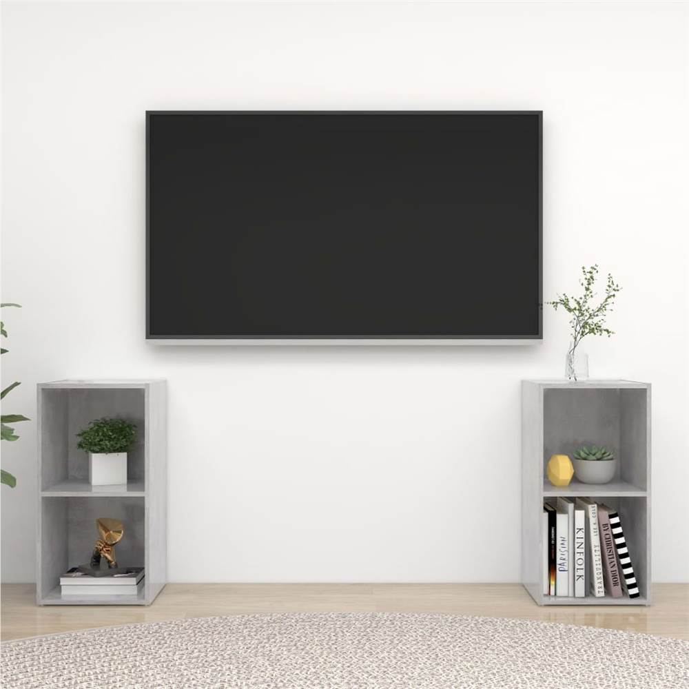 

TV Cabinets 2 pcs Concrete Grey 72x35x36.5 cm Chipboard
