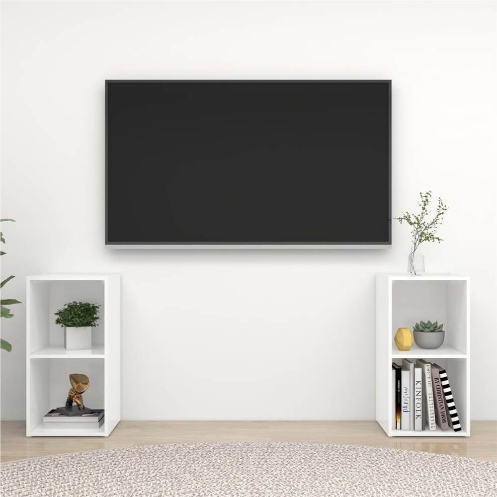 

TV Cabinets 2 pcs High Gloss White 72x35x36.5 cm Chipboard