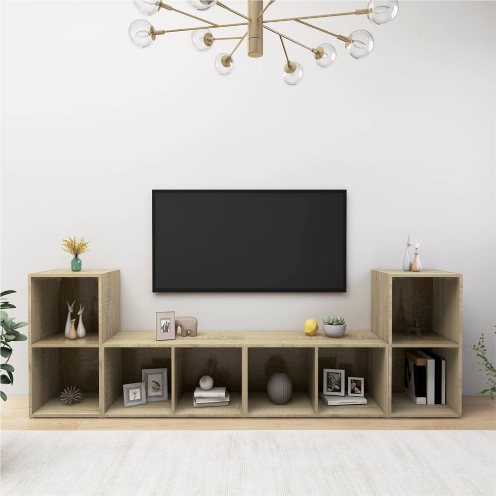 

TV Cabinets 4 pcs Sonoma Oak 72x35x36.5 cm Chipboard