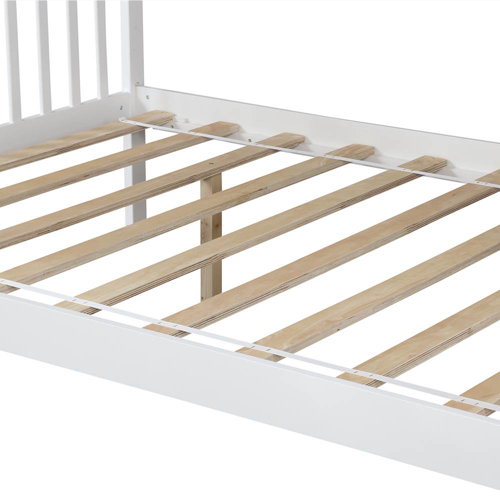 Twin over Full Stairway Bunk Bed with storage, white