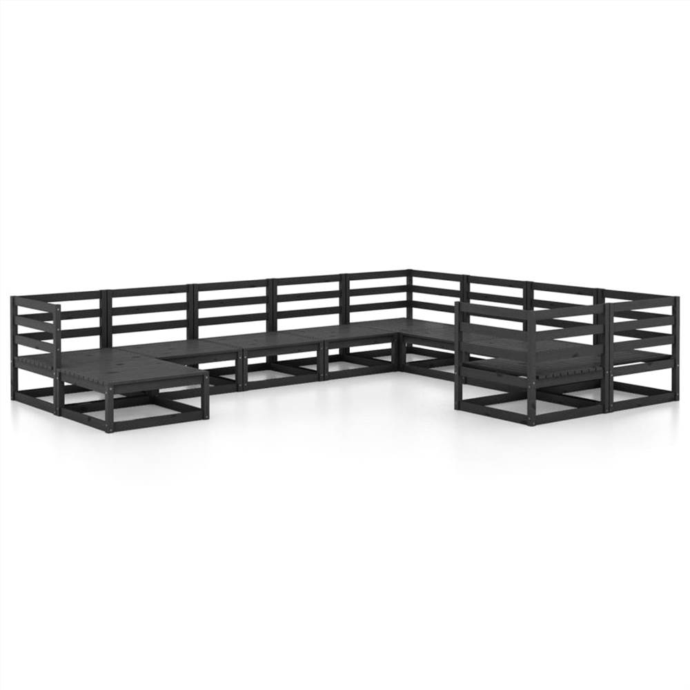 

10 Piece Garden Lounge Set Solid Pinewood