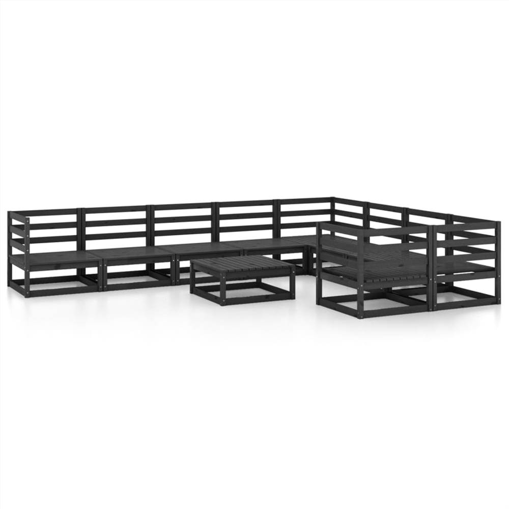 

10 Piece Garden Lounge Set Solid Pinewood