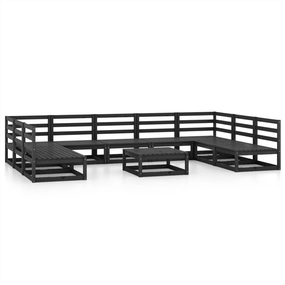 

10 Piece Garden Lounge Set Solid Pinewood