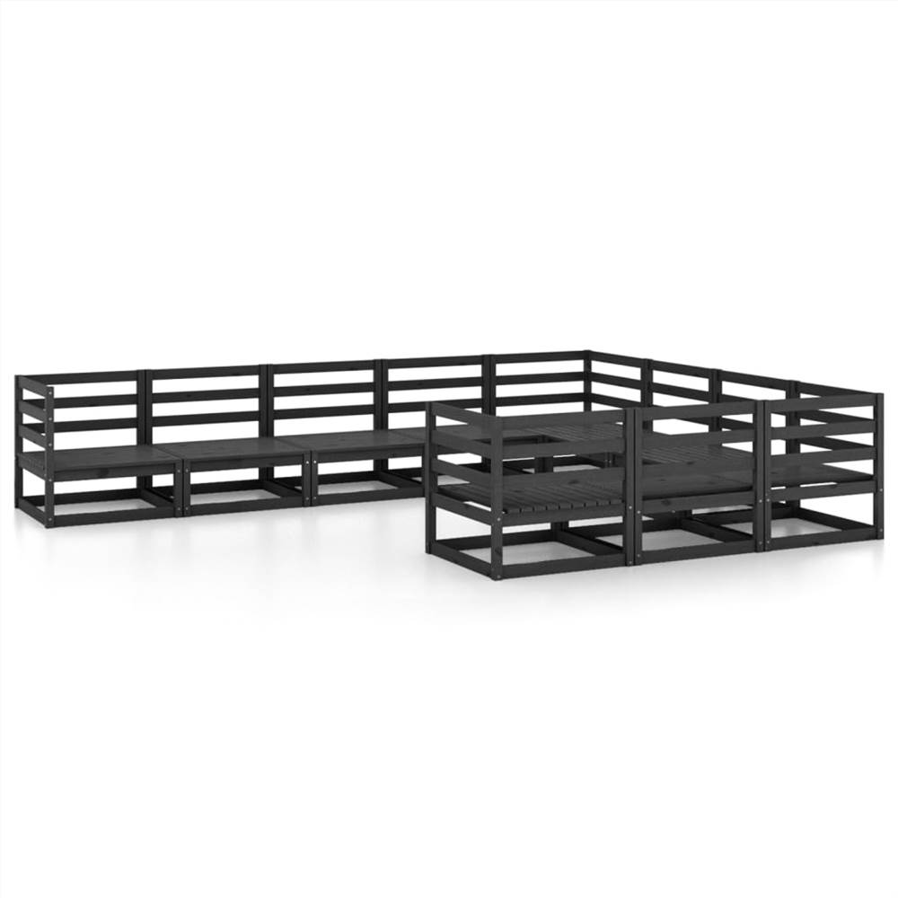 

10 Piece Garden Lounge Set Solid Pinewood