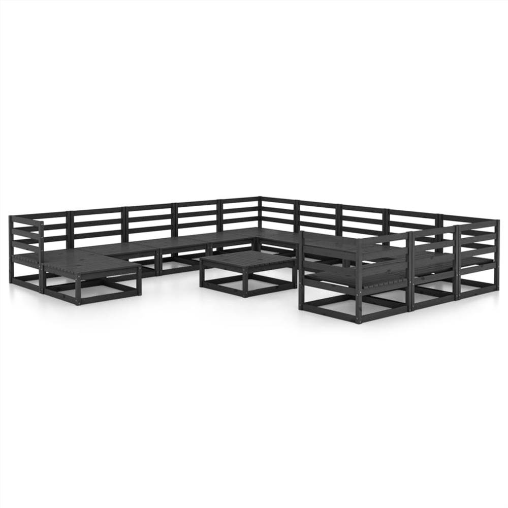 

13 Piece Garden Lounge Set Solid Pinewood