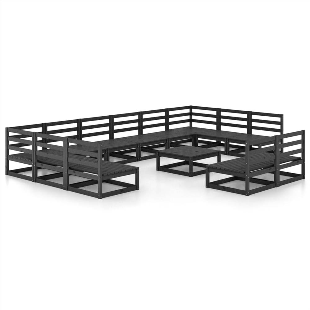 

13 Piece Garden Lounge Set Solid Pinewood