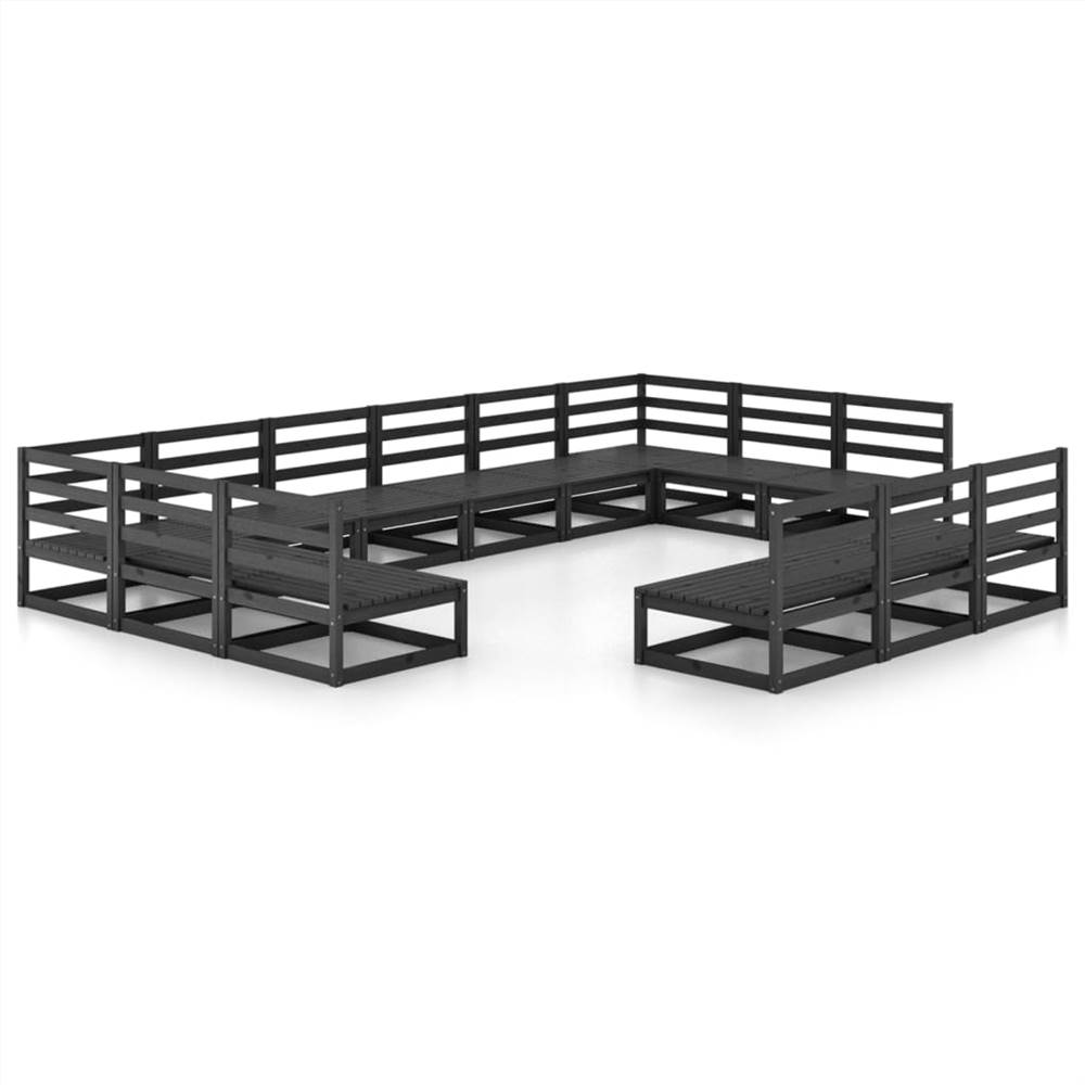 

13 Piece Garden Lounge Set Solid Pinewood