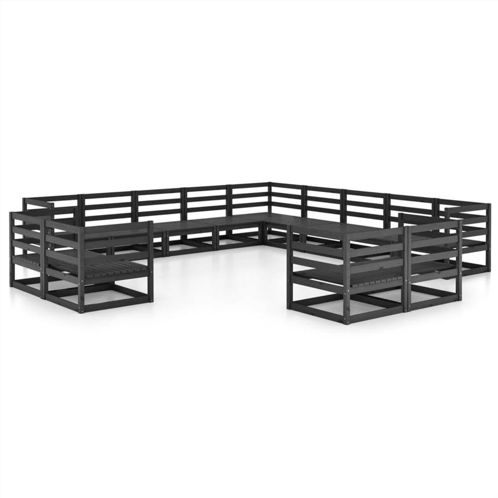 

13 Piece Garden Lounge Set Solid Pinewood