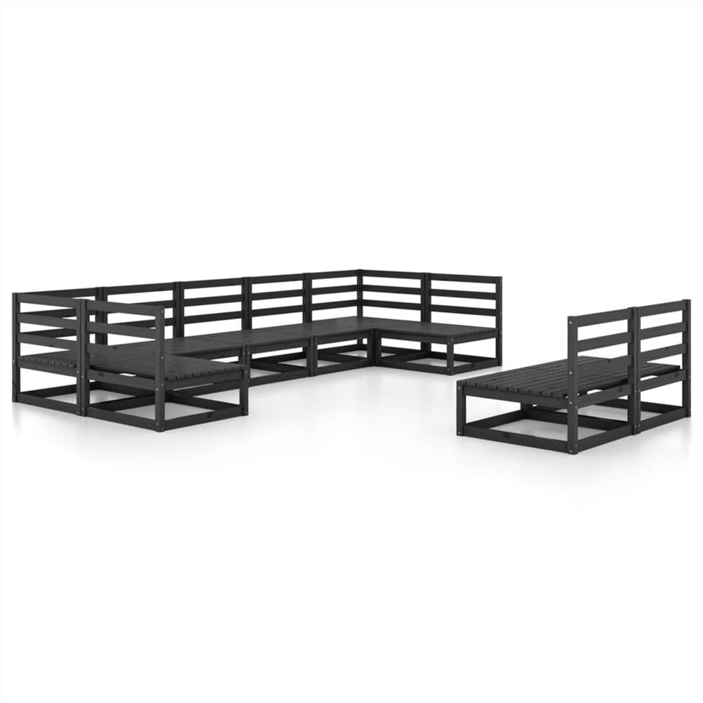 

9 Piece Garden Lounge Set Solid Pinewood
