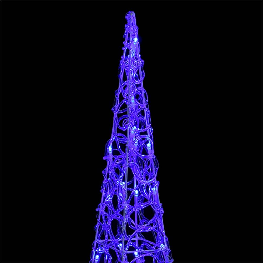 Acrylic Decorative Round LED Light Cone Blue 120 cm