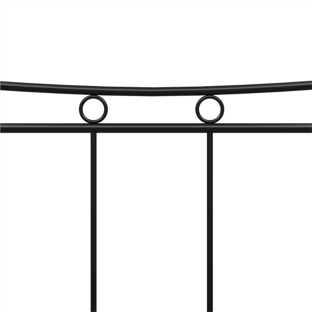 Bed Frame Black Metal and Plywood 160x200 cm