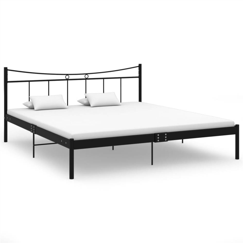 

Bed Frame Black Metal and Plywood 180x200 cm