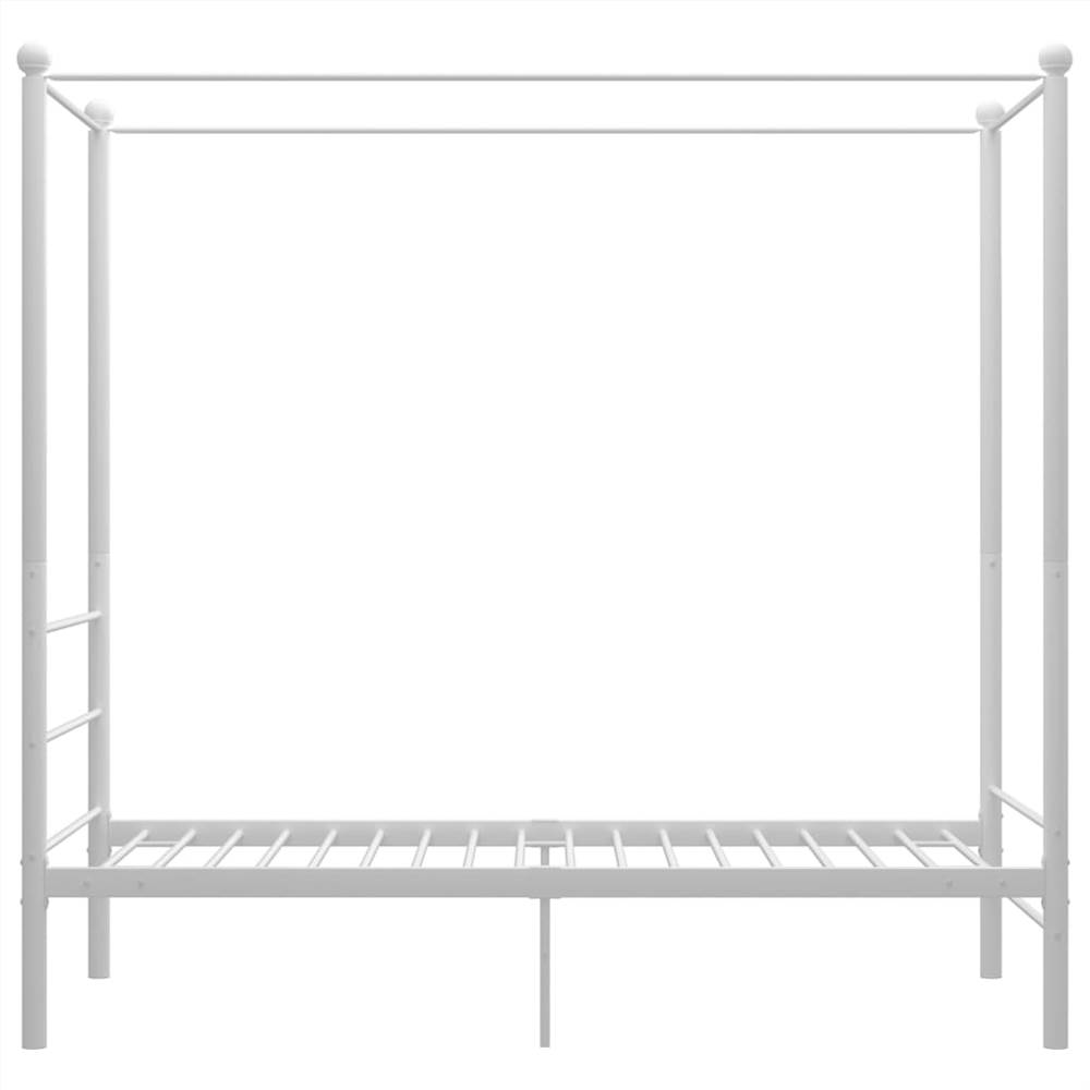 Canopy Bed Frame White Metal 90x200 cm
