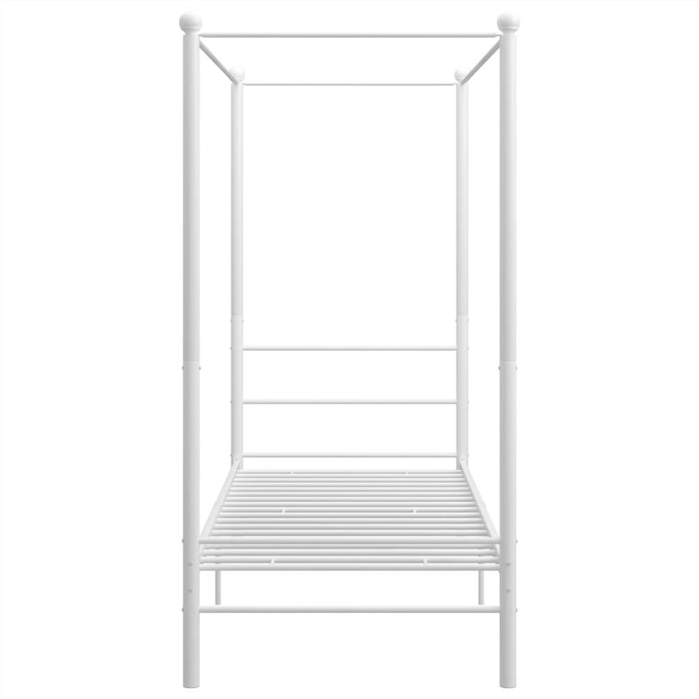 Canopy Bed Frame White Metal 90x200 cm