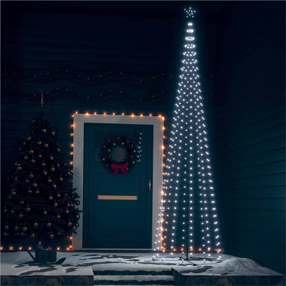 

Christmas Cone Tree Cold White 400 LEDs Decoration 100x360 cm