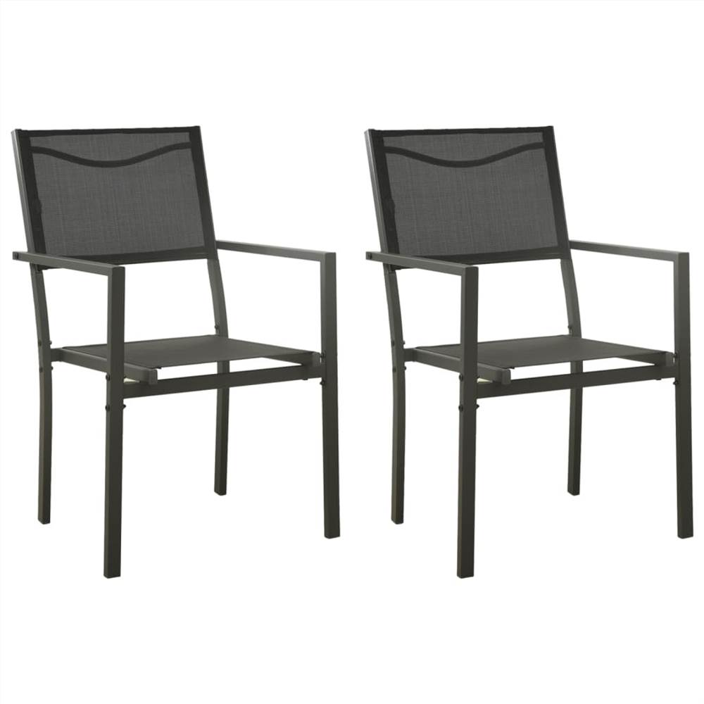 

Garden Chairs 2 pcs Textilene and Steel Black and Anthracite