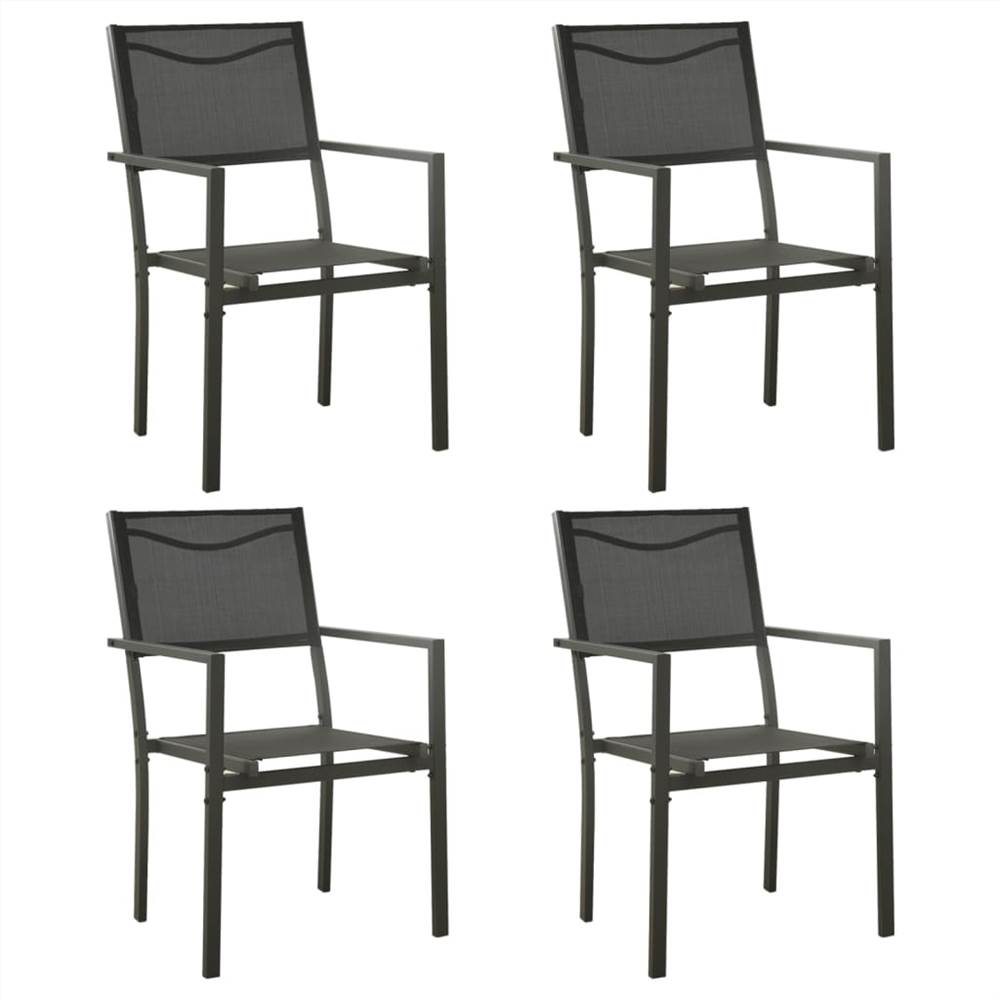 

Garden Chairs 4 pcs Textilene and Steel Black and Anthracite