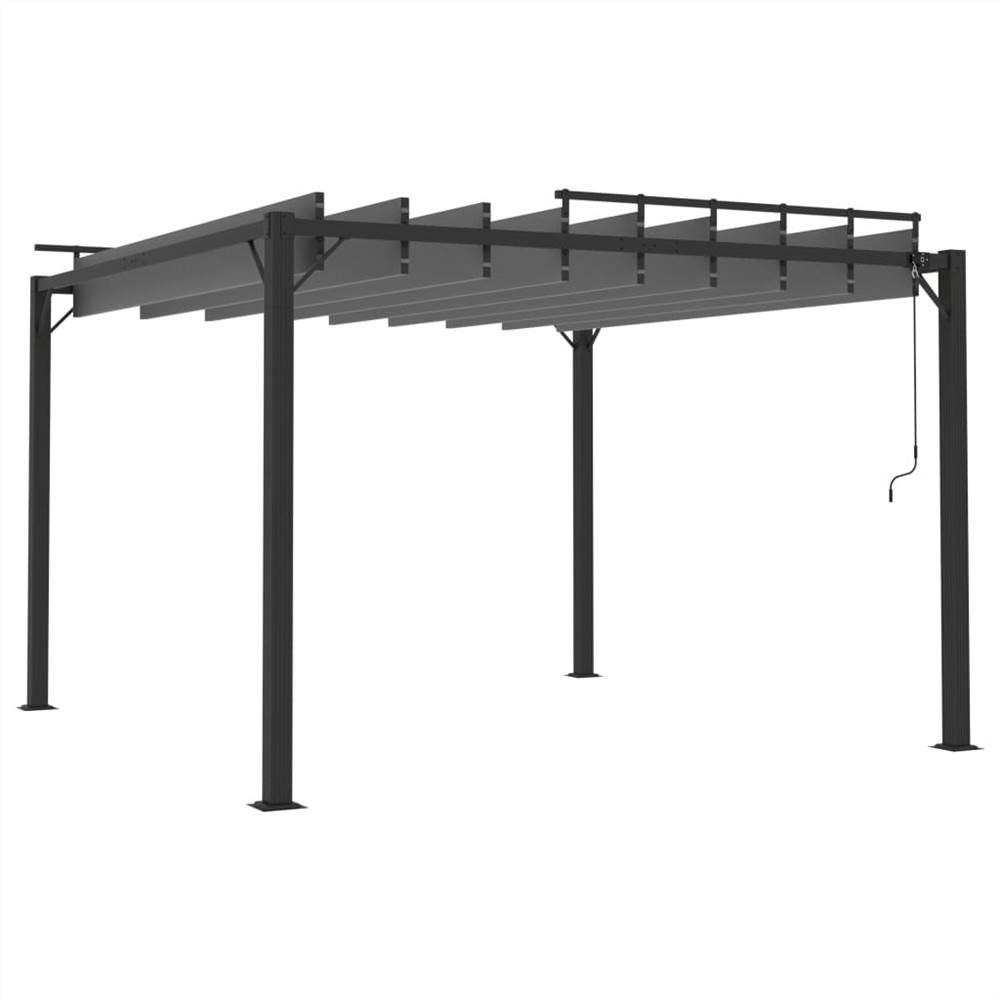 Gazebo with Louvered Roof 3x3 m Anthracite Fabric and Aluminium