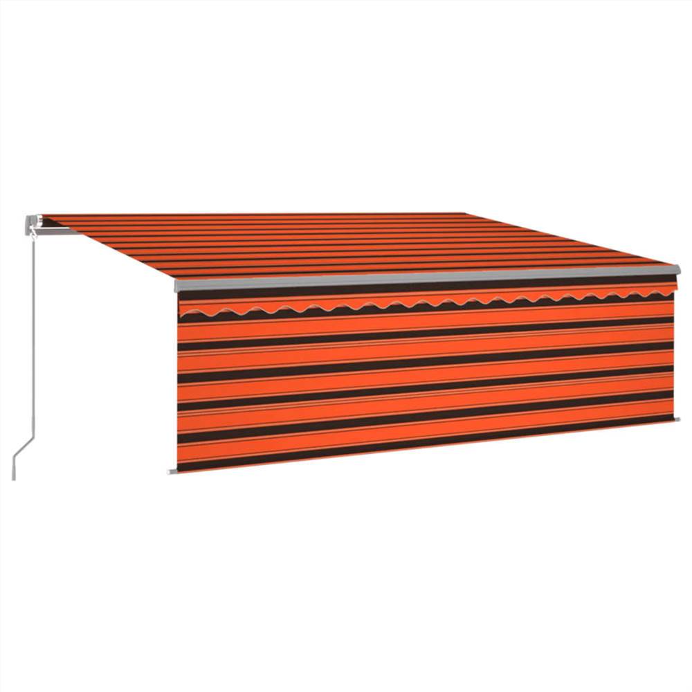 Manual Retractable Awning with Blind 4x3m Orange&Brown
