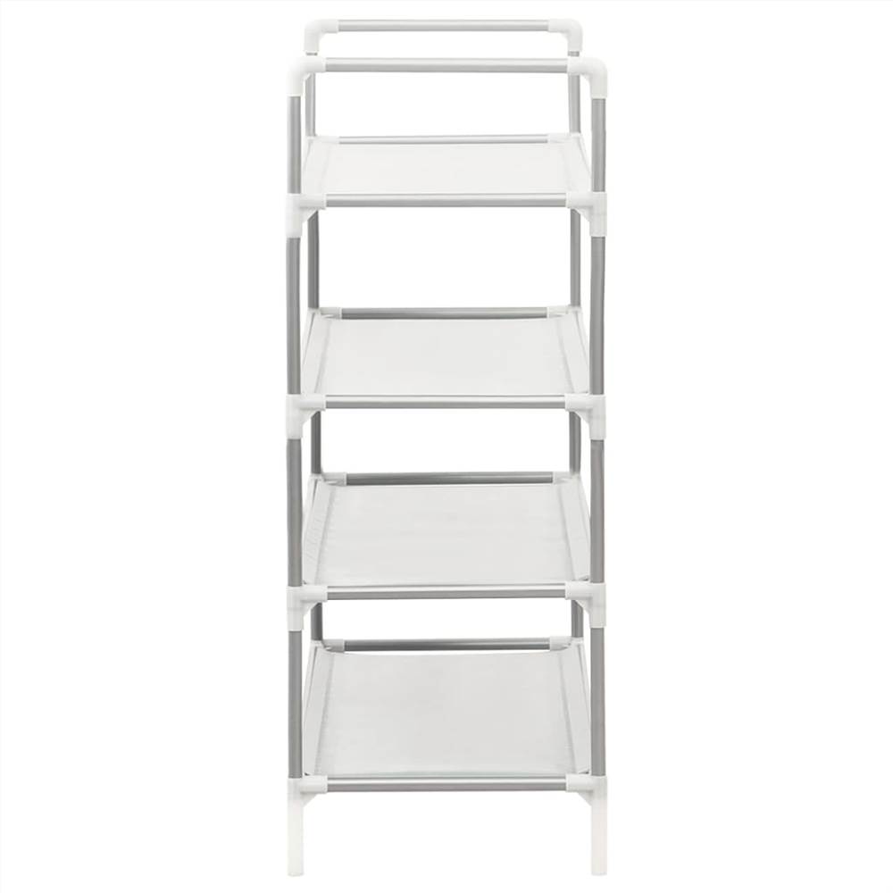 Shoe Rack with 4 Shelves Metal and Non-woven Fabric Silver
