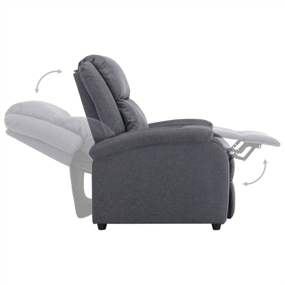 TV Recliner Chair Dark Grey Fabric