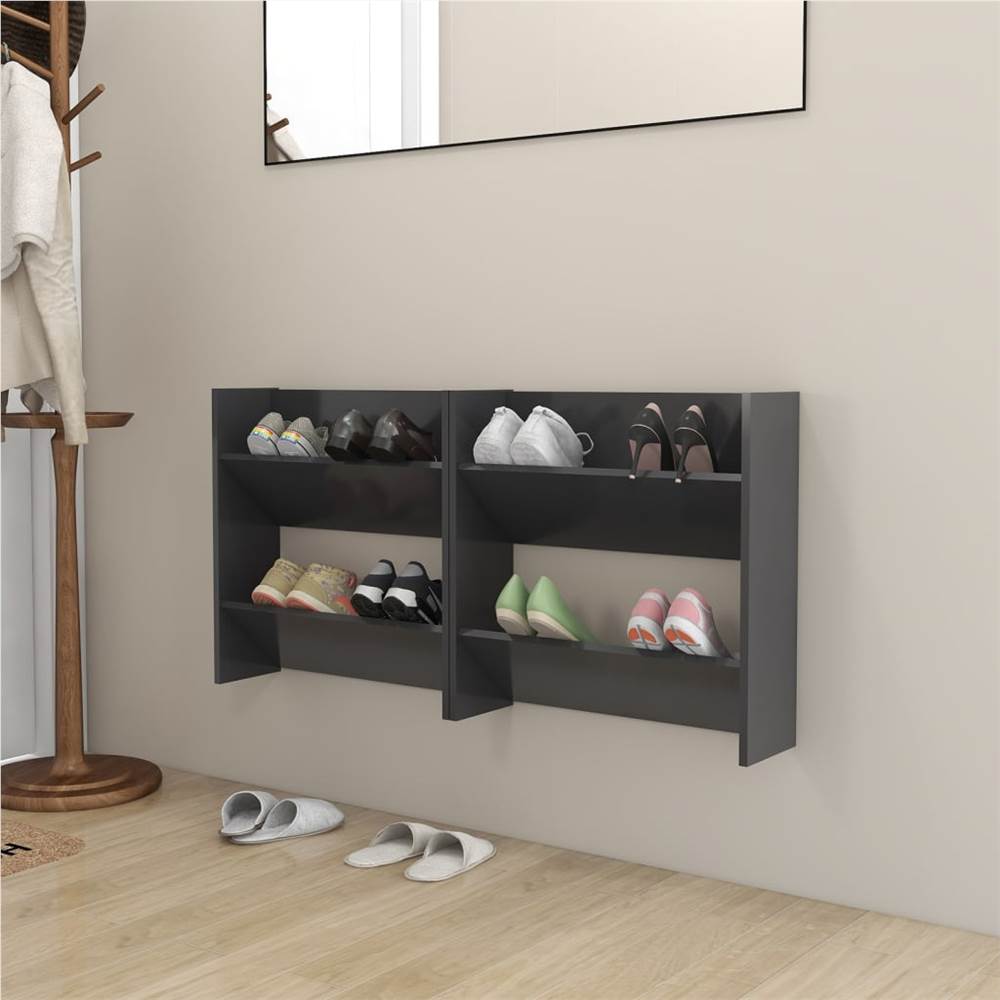 

Wall Shoe Cabinets 2 pcs Grey 60x18x60 cm Chipboard