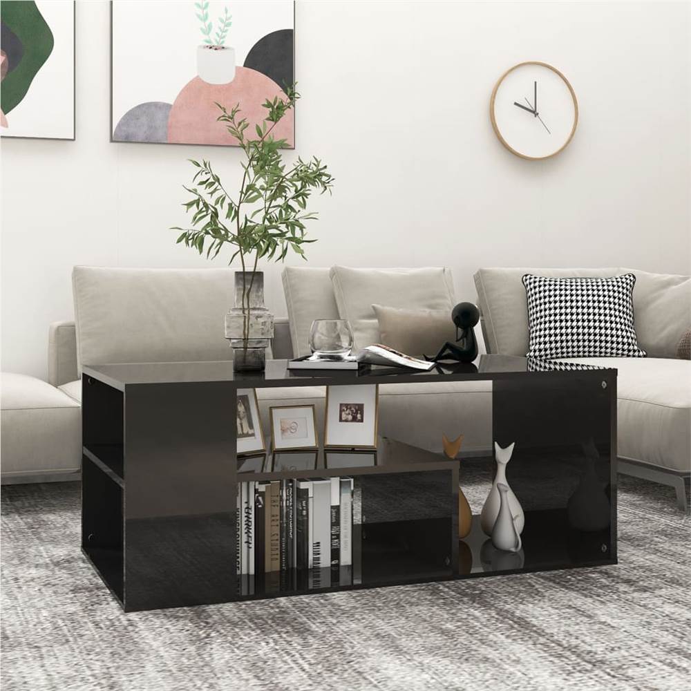 

Coffee Table High Gloss Black 100x50x40 cm Chipboard