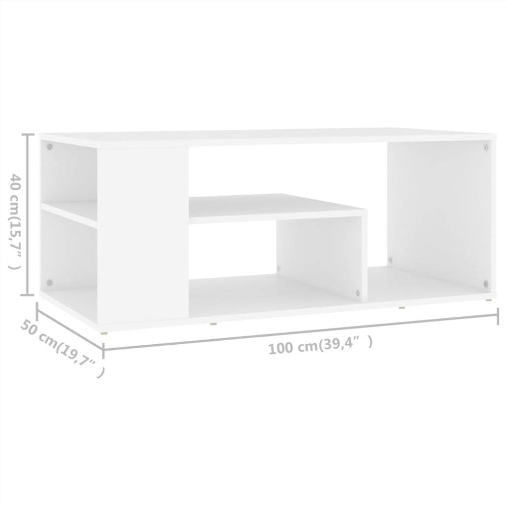 Coffee Table White 100x50x40 cm Chipboard