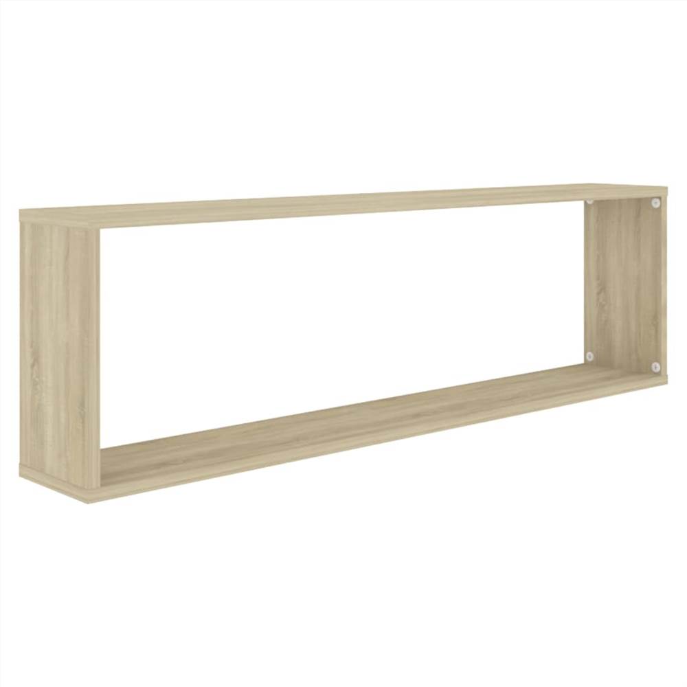 Wall Cube Shelves 6 pcs White&Sonoma Oak 100x15x30 cm Chipboard