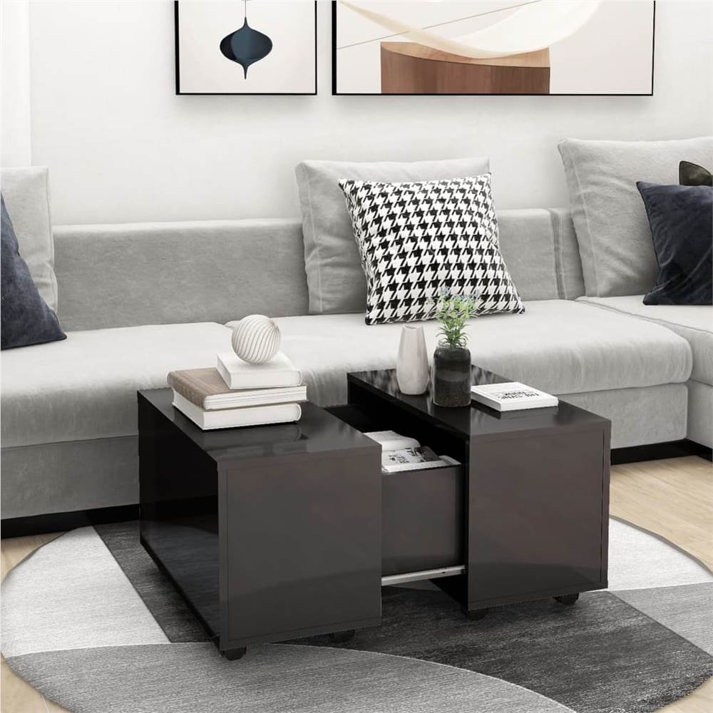 

Coffee Table High Gloss Grey 60x60x38 cm Chipboard