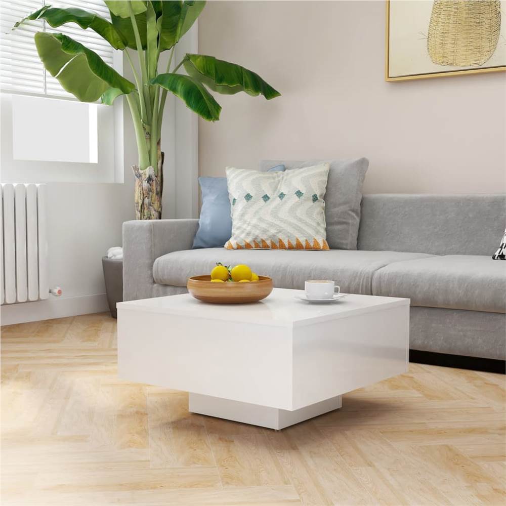 

Coffee Table High Gloss White 60x60x31.5 cm Chipboard