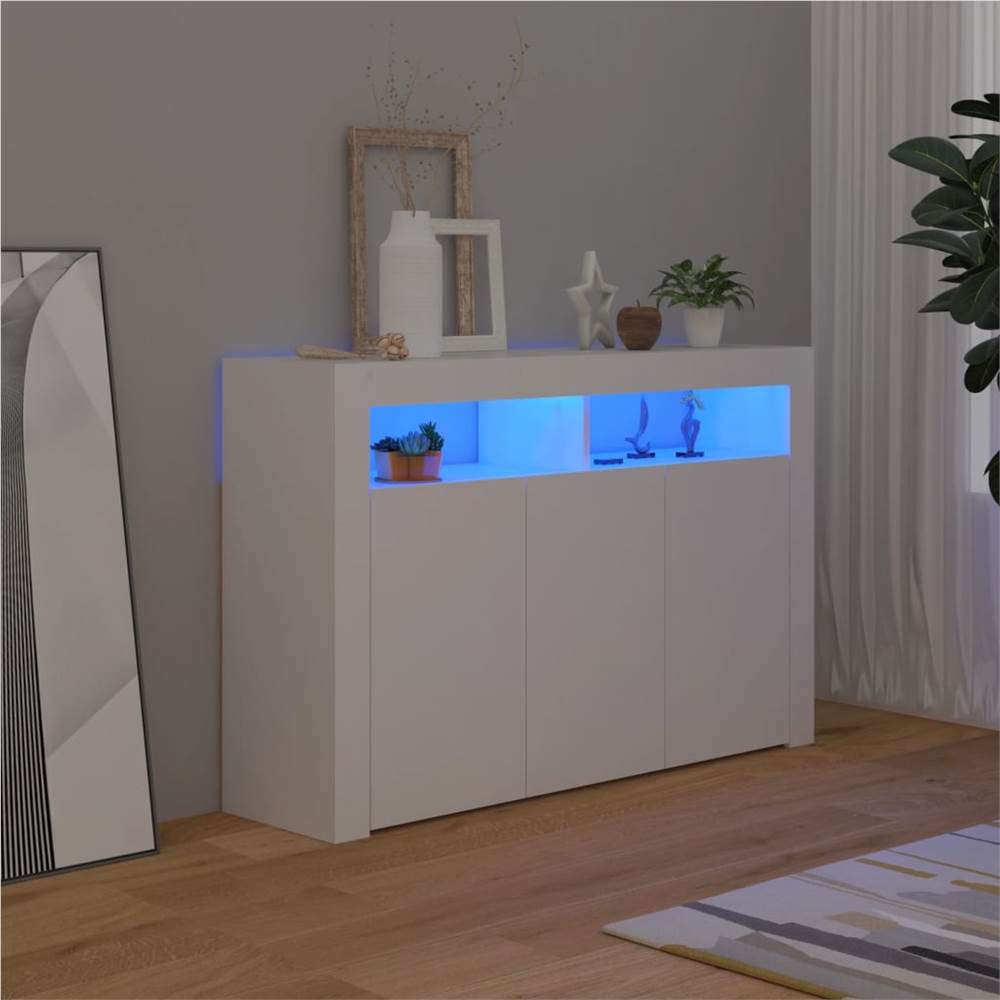 

Sideboard with LED Lights White 115.5x30x75 cm