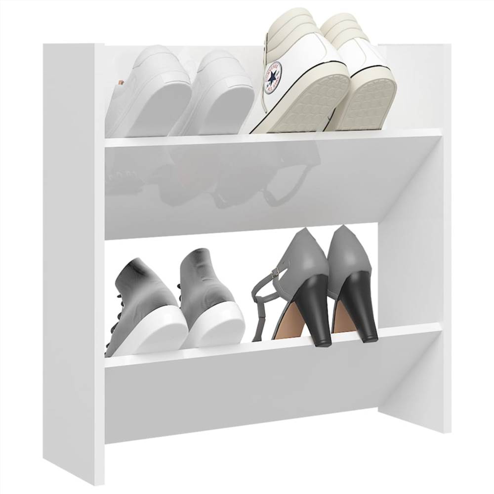 Wall Shoe Cabinet High Gloss White 60x18x60 cm Chipboard