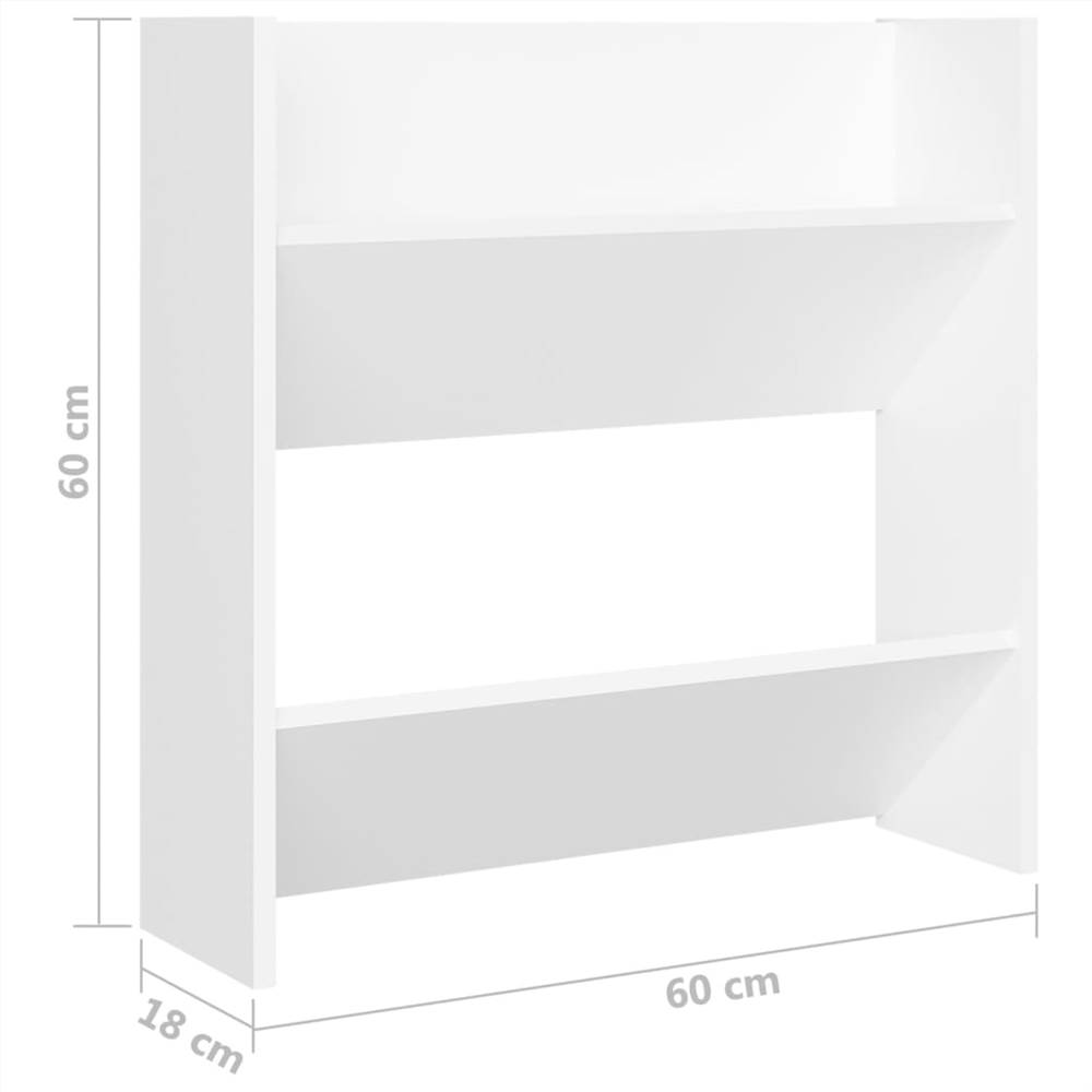Wall Shoe Cabinet White 60x18x60 cm Chipboard