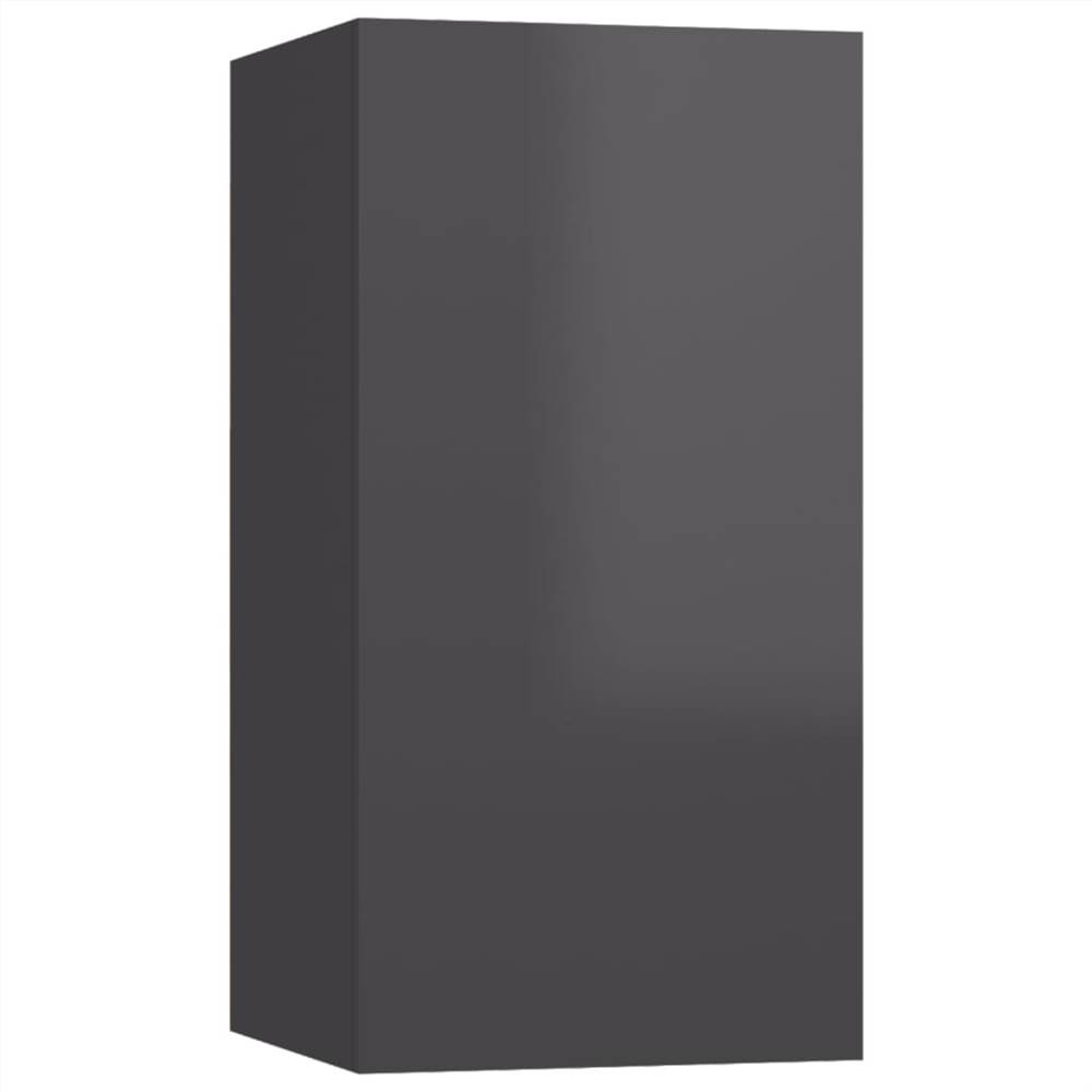 TV 4 pcs High Gloss Grey 30.5x30x60 cm Chipboard