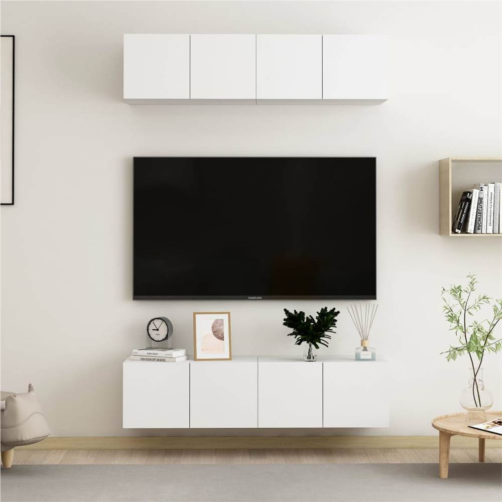 

TV Cabinets 4 pcs White 60x30x30 cm Chipboard