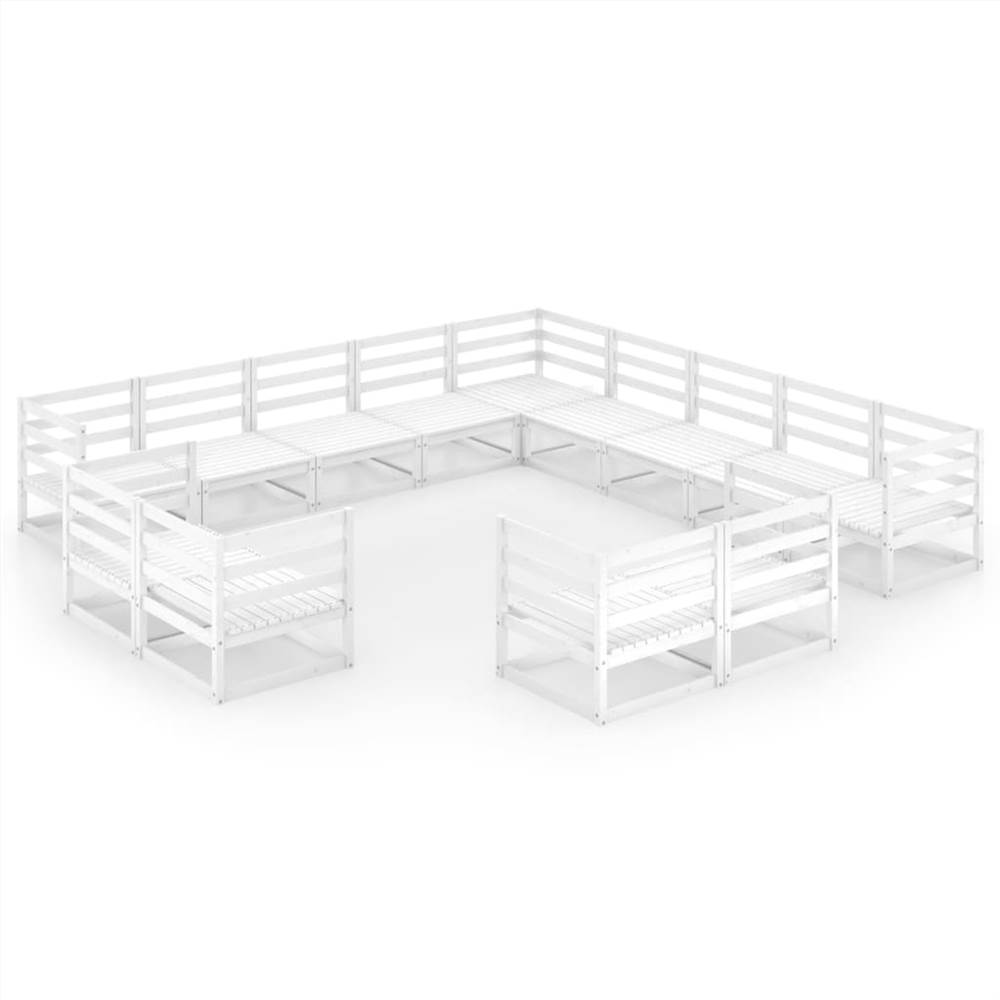 

13 Piece Garden Lounge Set Solid Pinewood
