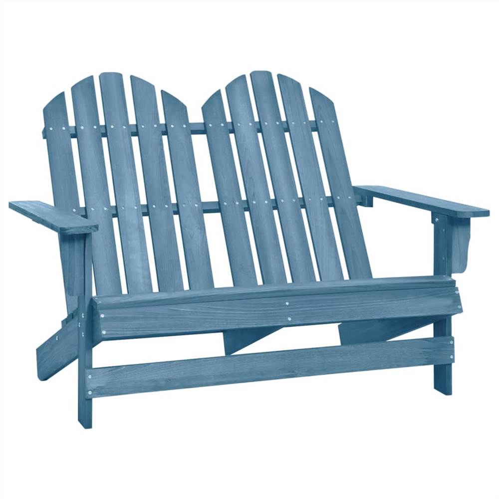 

2-Seater Garden Adirondack Chair Solid Fir Wood Blue